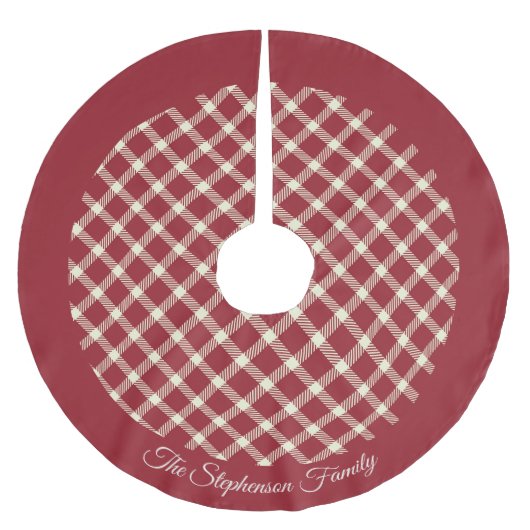 Rustic Red Pset met familienaam Kerstboom Rok (Voorkant)