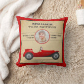  Rustic Red Race Baby Foto geboorte Stats Kussen (Deken)