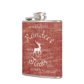 Rustic Red Reindeer behandelt kerstflesje Heupfles (Links)