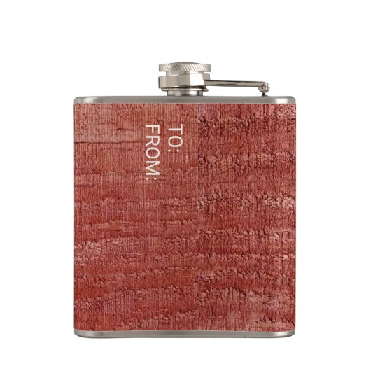 Rustic Red Reindeer behandelt kerstflesje Heupfles (Achterkant)