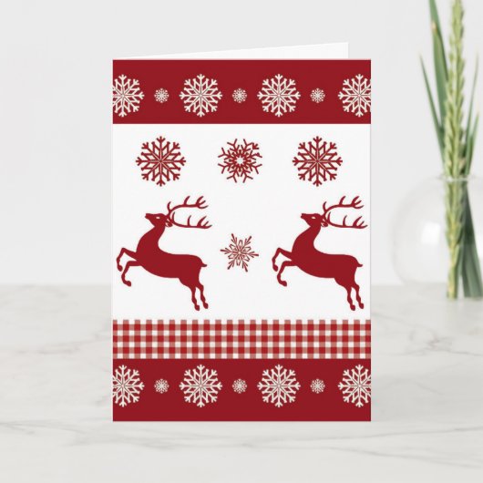Rustic Red Reindeer Silhouettes Wenskaart Kaart (Voorkant)
