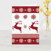 Rustic Red Reindeer Silhouettes Wenskaart Kaart (Gele Bloem)