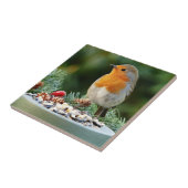 Rustic-Red Robin, Songbird Tegeltje (Zijkant)