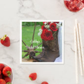Rustic Red Rose Cowboy Boots Western Vrijgezellenf Servetten (Insitu)