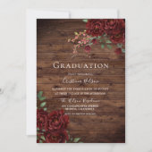 Rustic Red Rose Romantic Floral Gradual Party Kaart (Voorkant)