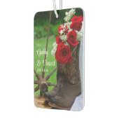 Rustic Red Roses en Cowboy Boots country Wedding Luchtverfrisser (Links)