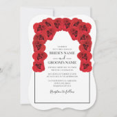 Rustic Red Roses Wedding Invitations Kaart (Voorkant)