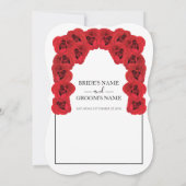 Rustic Red Roses Wedding Invitations Kaart (Achterkant)