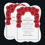 Rustic Red Roses Wedding Invitations Kaart<br><div class="desc">Dit ontwerp is uitgerust met rozenrood. De rode rozen worden gecomplimenteerd door een elegante zwarte rand. De rode tinten van de roos bloemen creëer een rustige florale tuin. Elegant huwelijksuitnodigingsontwerp met moderne elementen. Er zijn ook overeenkomende trouwbenodigdheden en andere huwelijksuitnodigingsformaten beschikbaar.</div>
