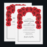 Rustic Red Roses Wedding Invitations Kaart<br><div class="desc">Dit ontwerp is uitgerust met rozenrood. De rode rozen worden gecomplimenteerd door een elegante zwarte rand. De rode tinten van de roos bloemen creëer een rustige florale tuin. Elegant huwelijksuitnodigingsontwerp met moderne elementen. Er zijn ook overeenkomende trouwbenodigdheden en andere huwelijksuitnodigingsformaten beschikbaar.</div>