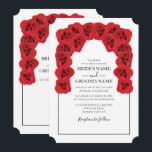 Rustic Red Roses Wedding Invitations Kaart<br><div class="desc">Dit ontwerp is uitgerust met rozenrood. De rode rozen worden gecomplimenteerd door een elegante zwarte rand. De rode tinten van de roos bloemen creëer een rustige florale tuin. Elegant huwelijksuitnodigingsontwerp met moderne elementen. Er zijn ook overeenkomende trouwbenodigdheden en andere huwelijksuitnodigingsformaten beschikbaar.</div>