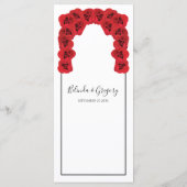 Rustic Red Roses Wedding Menu (Achterkant)