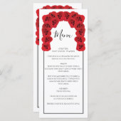 Rustic Red Roses Wedding Menu (Voorkant / Achterkant)