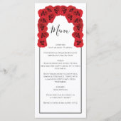 Rustic Red Roses Wedding Menu (Voorkant)
