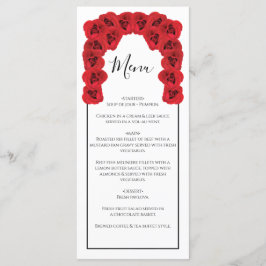 Rustic Red Roses Wedding Menu