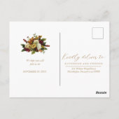 Rustic Red | Sinaasappel Floral Bouquet RSVP Brief Briefkaart (Achterkant)