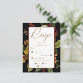 Rustic Red | Sinaasappel Floral Bouquet RSVP Brief Briefkaart (Staand voorkant)