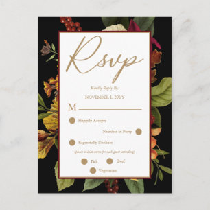 Rustic Red   Sinaasappel Floral Bouquet RSVP Brief Briefkaart