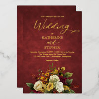 Rustic Red | SINAASAPPEL | Gold Floral Bouquet Wed