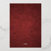 Rustic Red | SINAASAPPEL | Gold Floral Bouquet Wed Folie Uitnodiging (Achterkant)