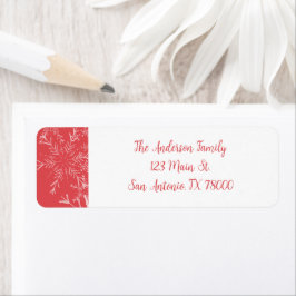 Rustic Red Snowflake Return-adres Etiket