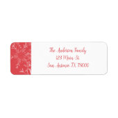 Rustic Red Snowflake Return-adres Etiket (Voorkant)