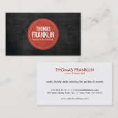 Rustic Red Stamped Logo II op zwarte houtnerf Visitekaartje (Voorkant / Achterkant)