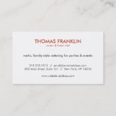 Rustic Red Stamped Logo II op zwarte houtnerf Visitekaartje (Achterkant)