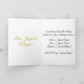 Rustic Red Star op Pine Christmas Wenskaart Kaart (Binnen)