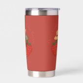 Rustic Red Strawberry Patch Family Recipe Tumbler Geïsoleerde Drinkbeker (Links)