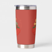 Rustic Red Strawberry Patch Family Recipe Tumbler Geïsoleerde Drinkbeker (Rechts)