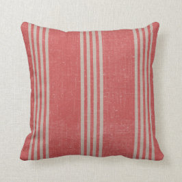 Rustic Red Stripe Boerderij House Kussen