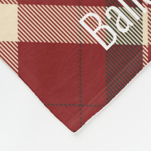 Rustic Red Tartan Aangepast 9 Foto Fleece Deken (Hoek)