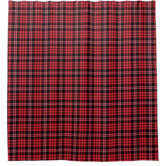 Rustic Red Tartan Plaid Pattern Douchegordijn (Voorkant)