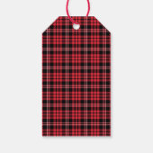 Rustic Red Tartan Pset Merry Kerstmis Cadeaulabel (Achterkant)