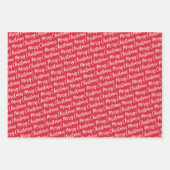 Rustic Red Tartan Pset Merry Kerstmis Pattern Inpakpapier Vel (Voorkant 2)