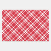 Rustic Red Tartan Pset Merry Kerstmis Pattern Inpakpapier Vel (Voorkant)