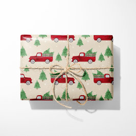 Rustic Red Truck Christmas Cadeaupapier