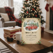 Rustic Red Truck Christmas Holiday Party Kaart