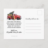 Rustic Red  Truck Dogs Holiday Moving Aankondigingskaart (Achterkant)