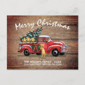 Rustic Red  Truck Dogs Holiday Moving Aankondigingskaart (Voorkant)