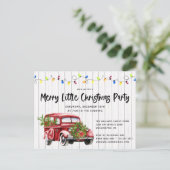 Rustic Red Truck & Lights Kerstfeest Uitnodigen Briefkaart (Staand voorkant)