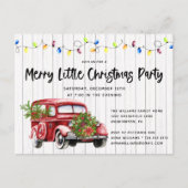 Rustic Red Truck & Lights Kerstfeest Uitnodigen Briefkaart (Voorkant)