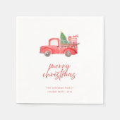 Rustic Red Truck Merry Christmas Holiday Party Servet (Voorkant)