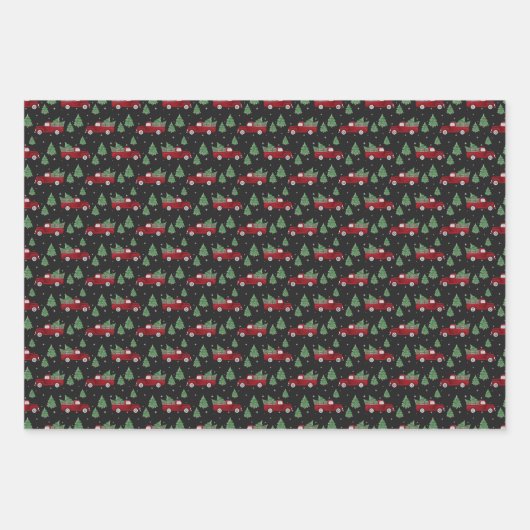 Rustic Red Truck & Plaid Christmas Inpakpapier Vel (Voorkant)
