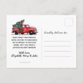 Rustic Red  Truck Prettige feestdagen Moving Aankondigingskaart (Achterkant)