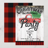  Rustic Red Truck Red Plaid Kerstfeest Kaart (Voorkant / Achterkant)
