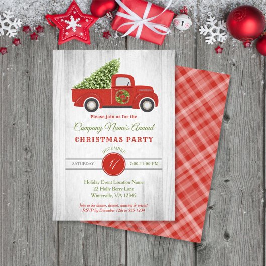 Rustic Red Truck Tree Company kerst Kaart