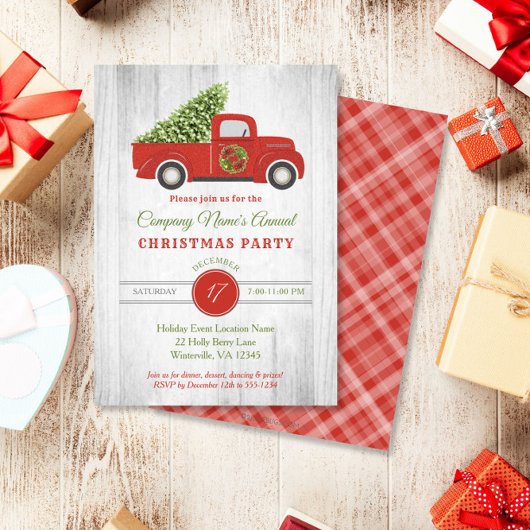 Rustic Red Truck Tree Company kerst Kaart