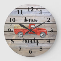 Rustic Red Truck Wood Familienaam